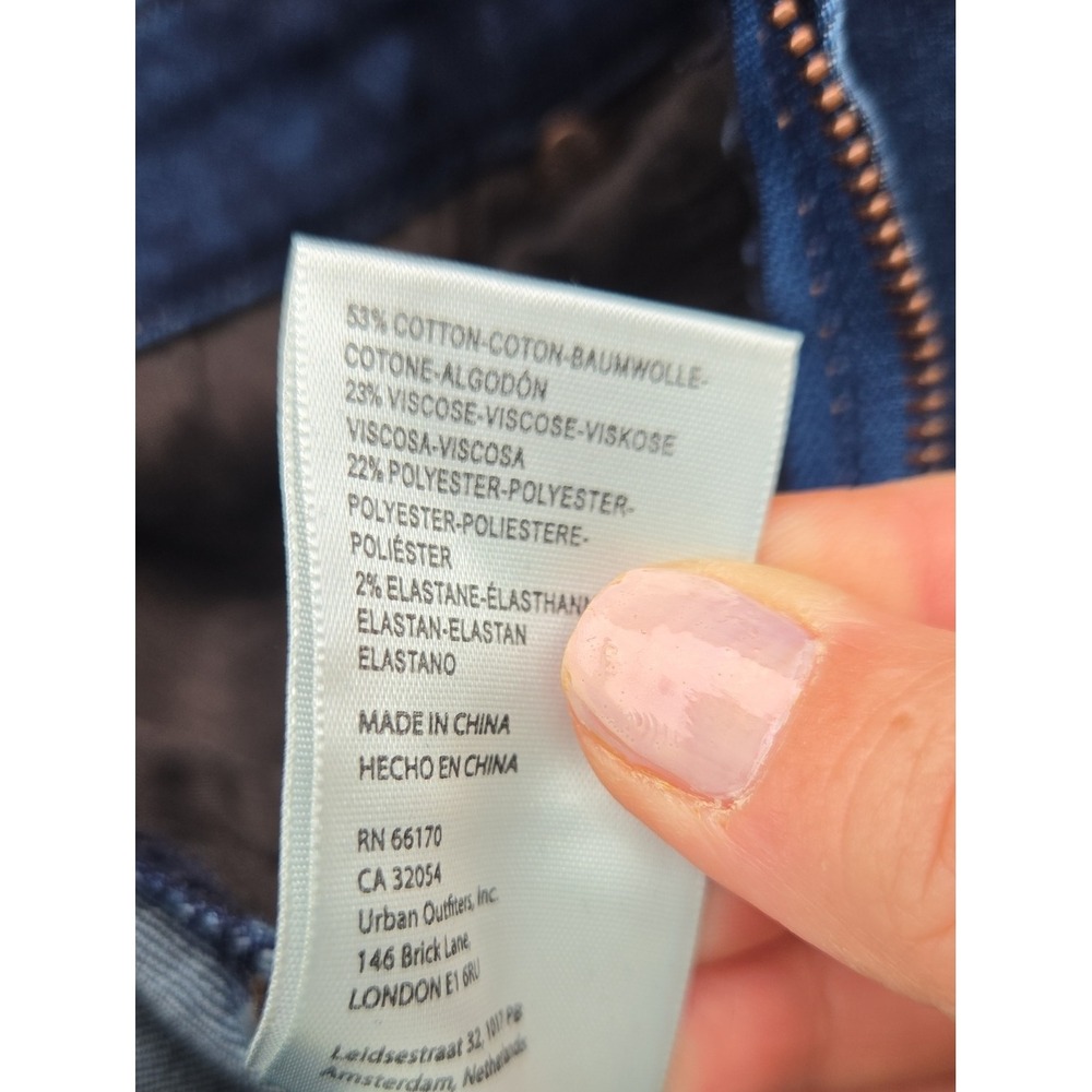 We The Free People Crvy Sydney Denim High Neck Retro Boho Baddie 10 Stretch Blue - Picture 8 of 8